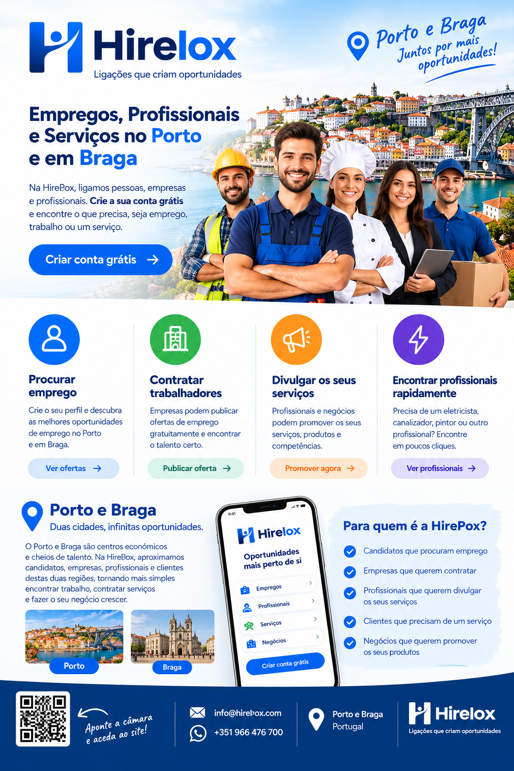 HirePox – Emprego, Profissionais e Serviços no Porto e Braga